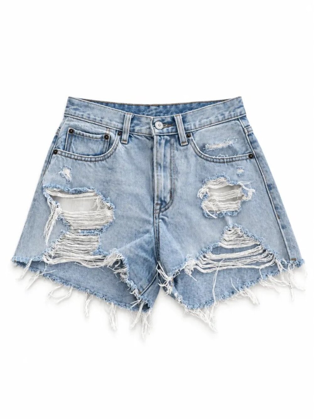 Abercrombie & Fitch Light-Wash Mid-Rise Boyfriend Curve Love Shorts, Size 26